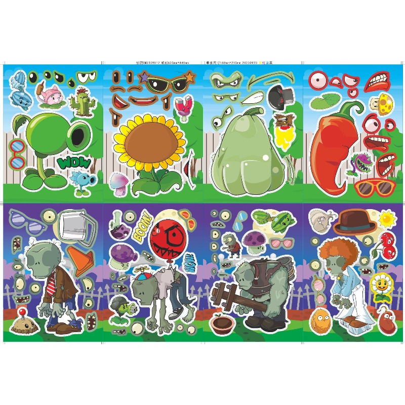 Plant Parent Vs Planta - Plants Vs. Zombies Niedliche Cartoon-Anime-Puzzle-Aufkleber DIY