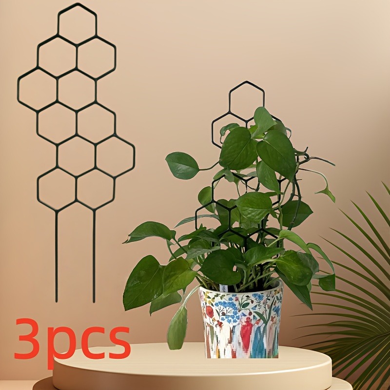 Plant Parents - 3-teiliger Pflanzenstützrahmen, Kletterständer, geeignet für Pflanzenformung/Design/Befestigung,