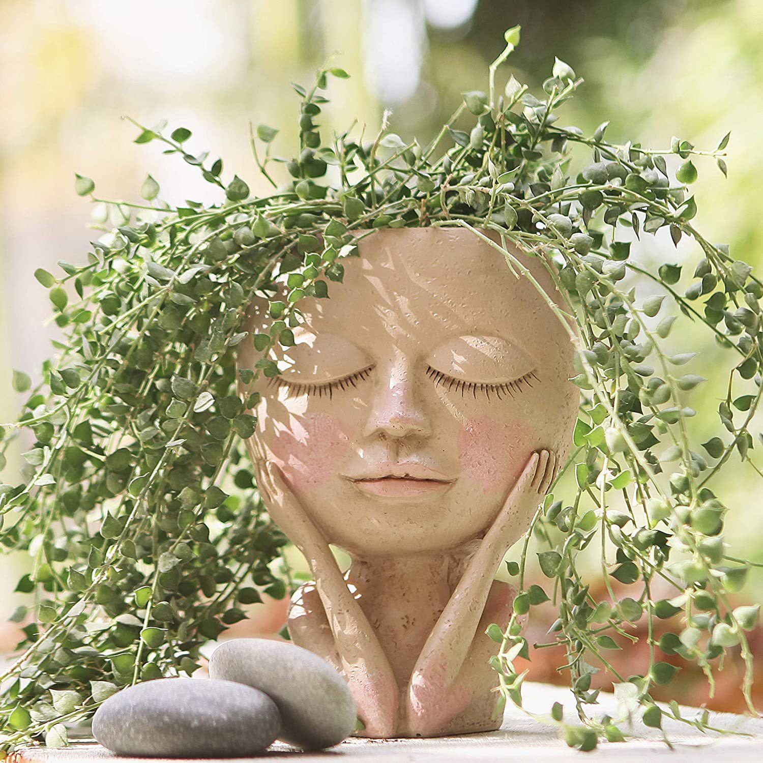 Plant Parents - Blumentopf für Mädchen, Gesicht, Kopf, Sukkulenten-Blumenbehälter,